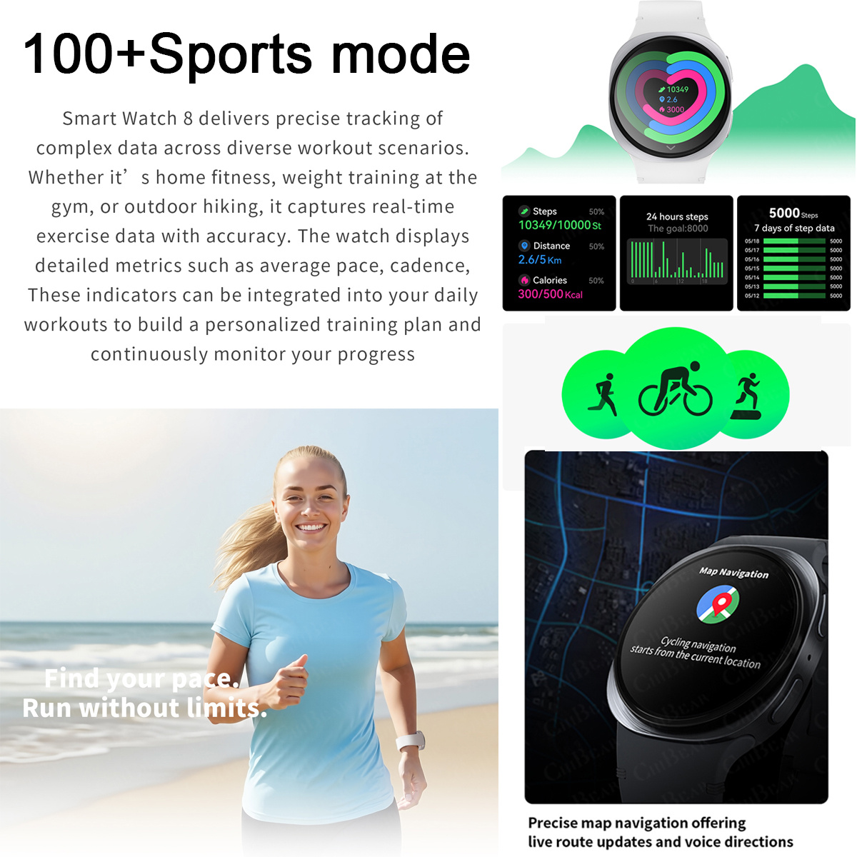 2026 New Watches 8 Mini GPS Tr - Heart Rate Gps Watch 评论和价格