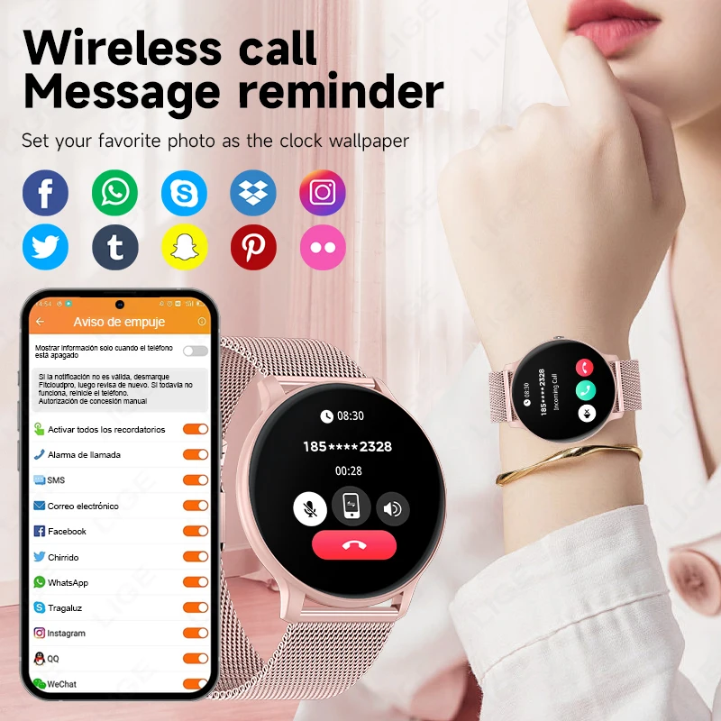 LIGE Bluetooth Call Smart Watc - Smartwatch Ladies Watches For Women 评论和价格