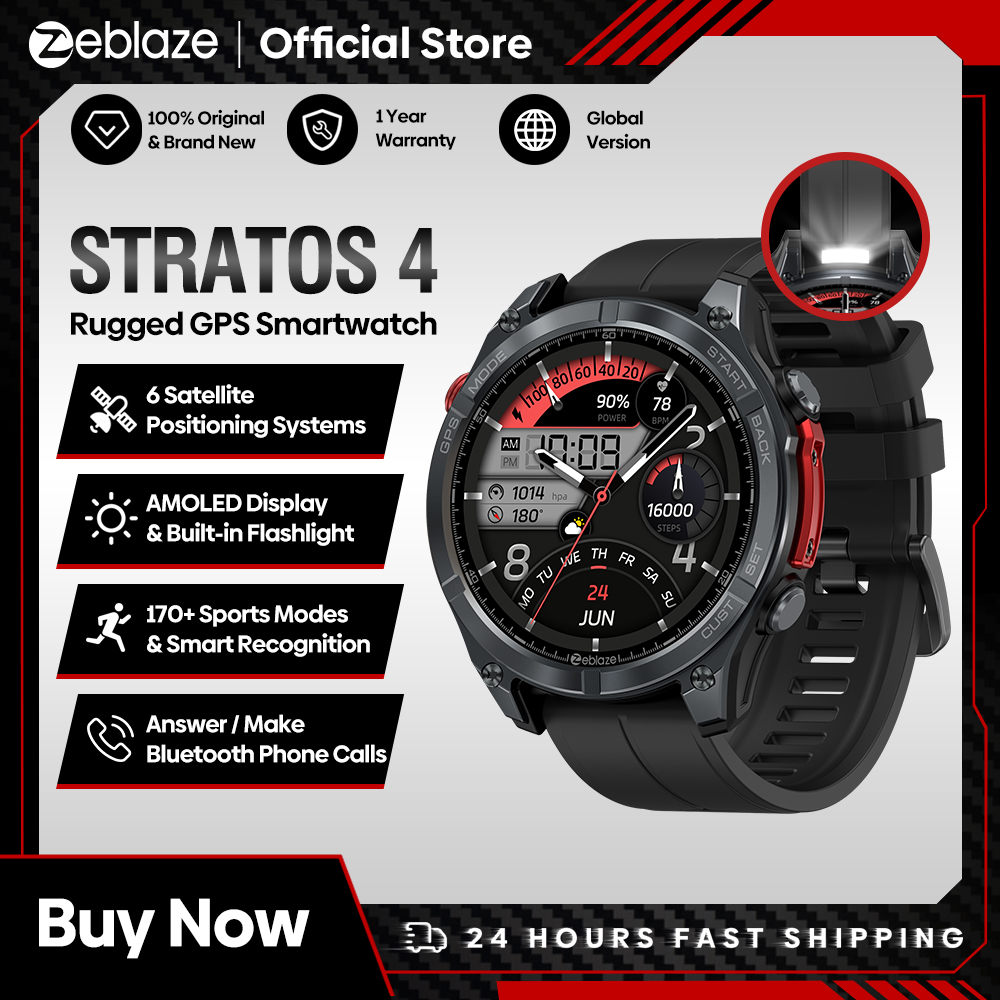 NEW Zeblaze Stratos 4 GPS Smar - Heart Rate Gps Watch 评论和价格